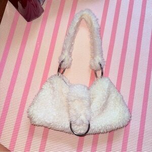 H&M Cream Faux Fur Shoulder Bag